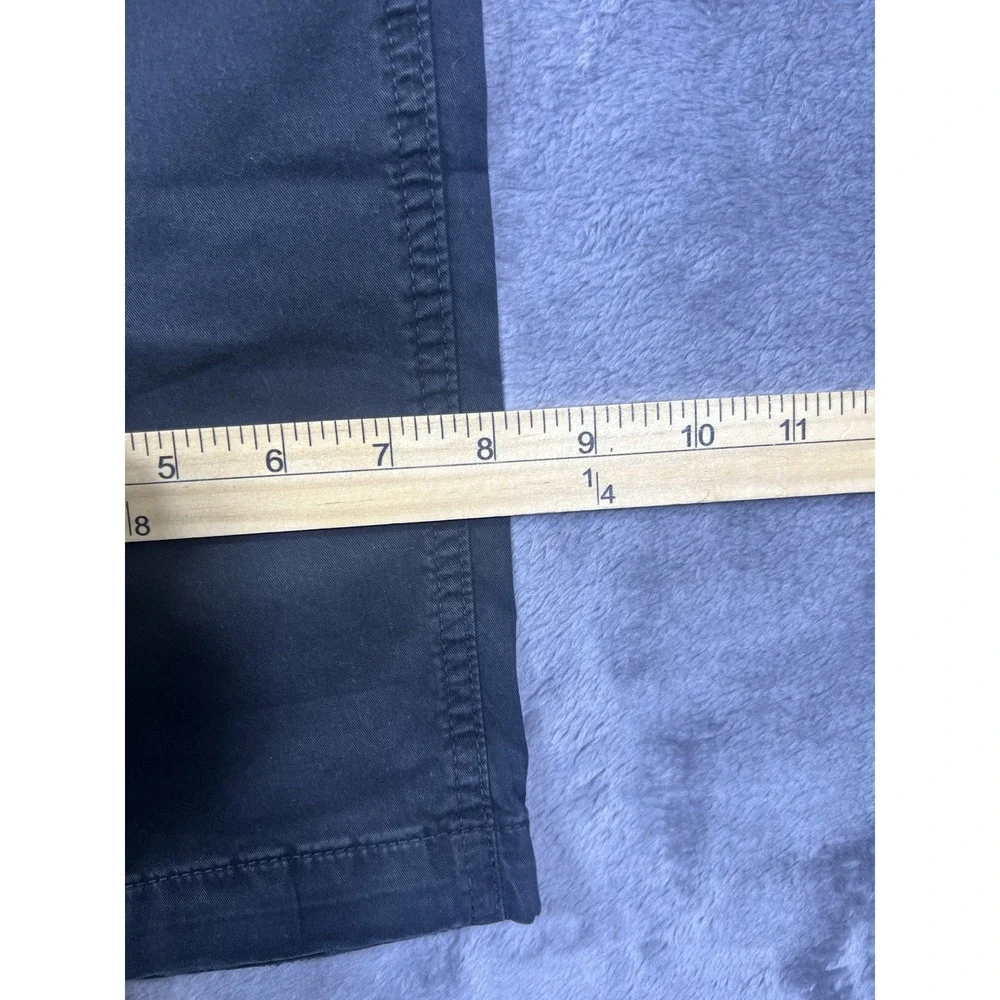 American Eagle Mens Black Cargo Pants Straight Leg Drawstring Ankle Size 34x29